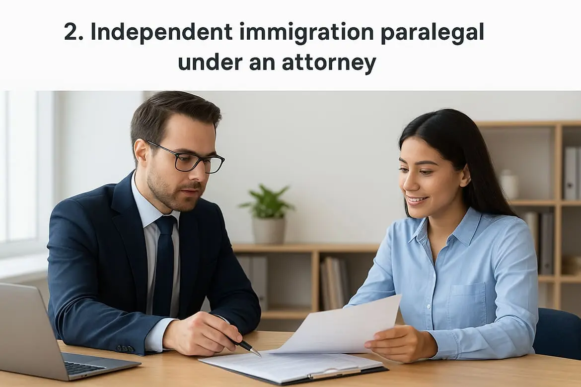 2. Independent immigration paralegal under an attorney