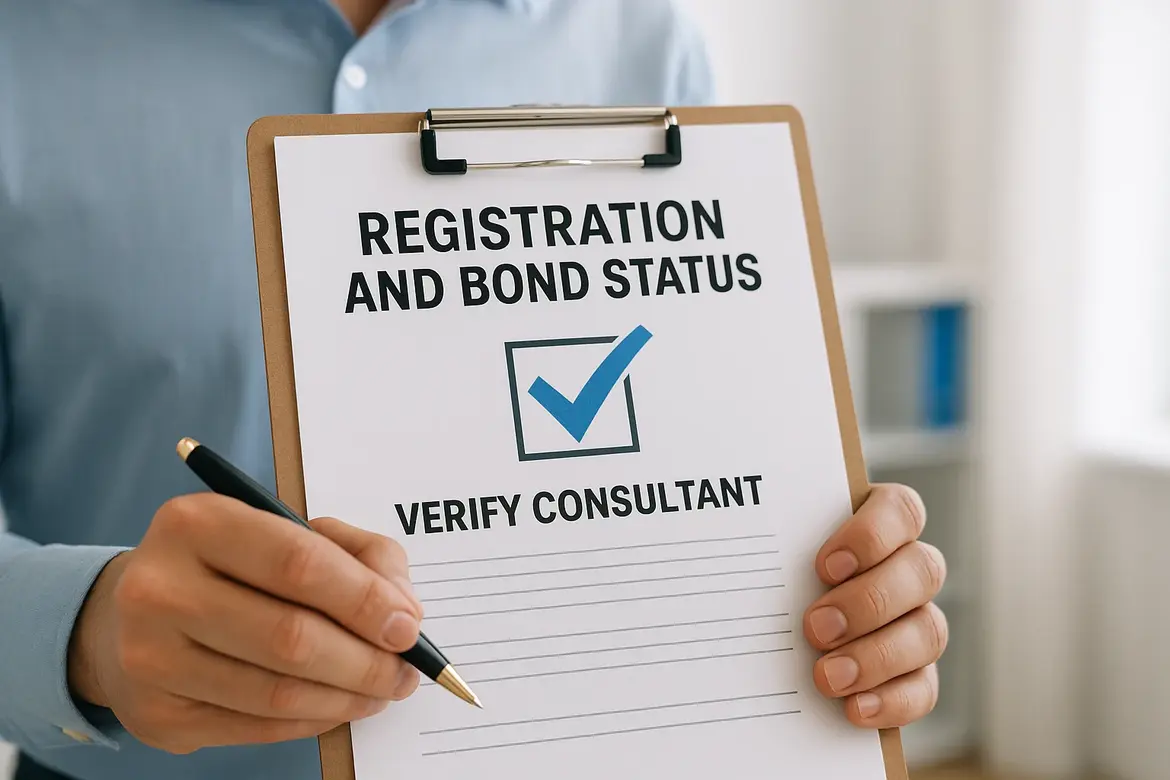 Check registration and bond status