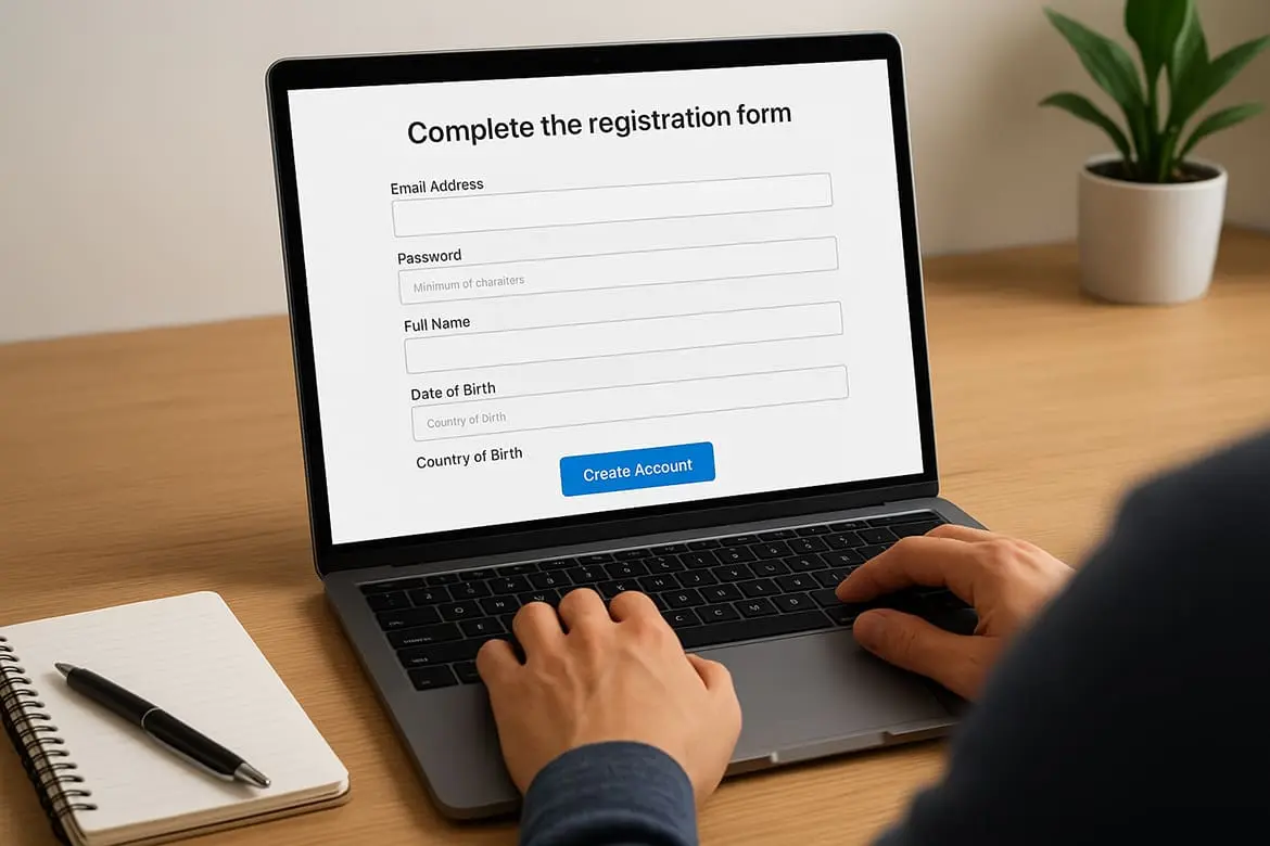 Complete the registration form