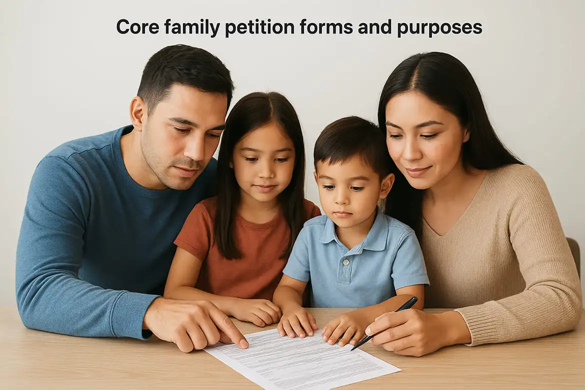 Core family petition forms and purposes