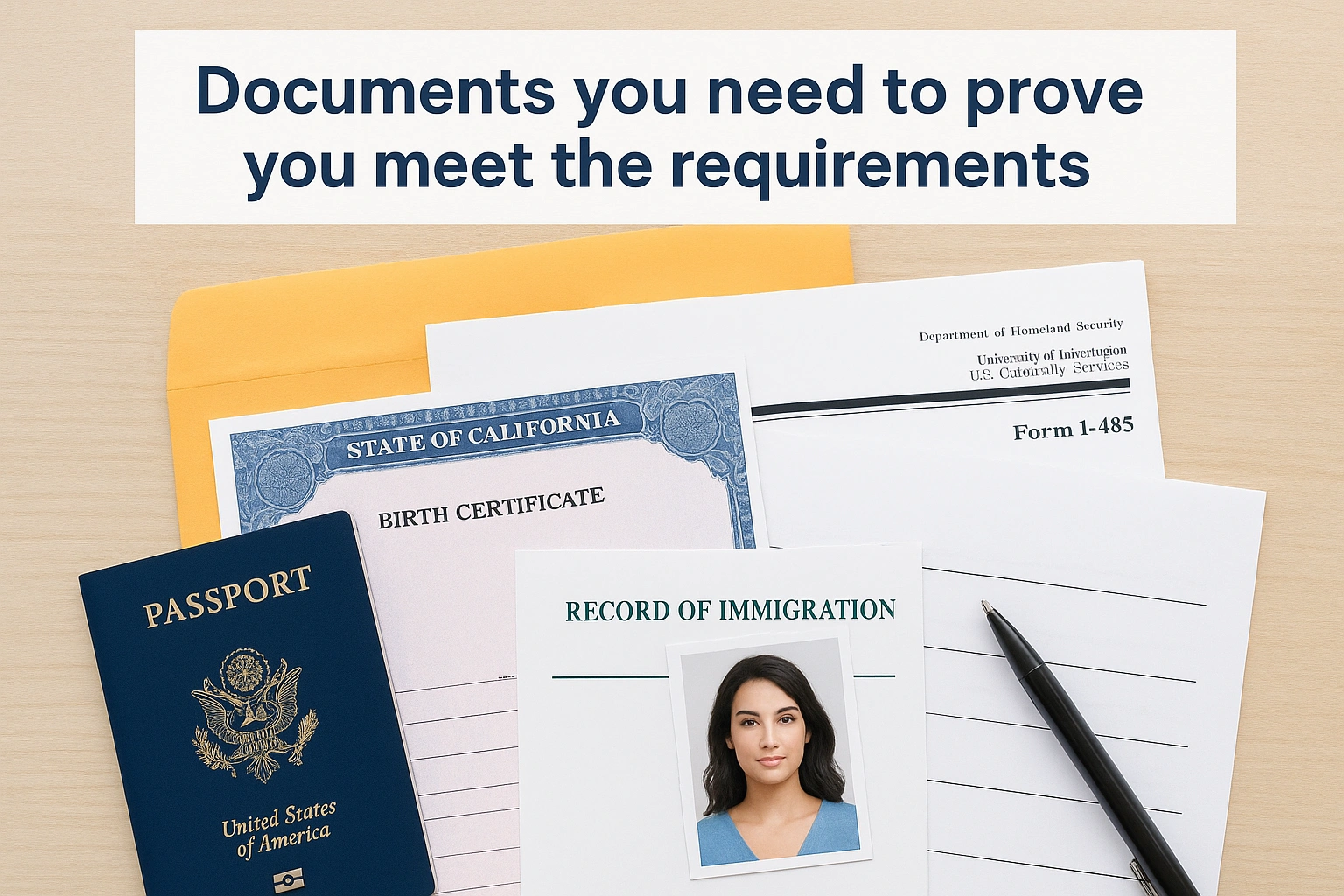 Documents you need to prove you meet the requirements