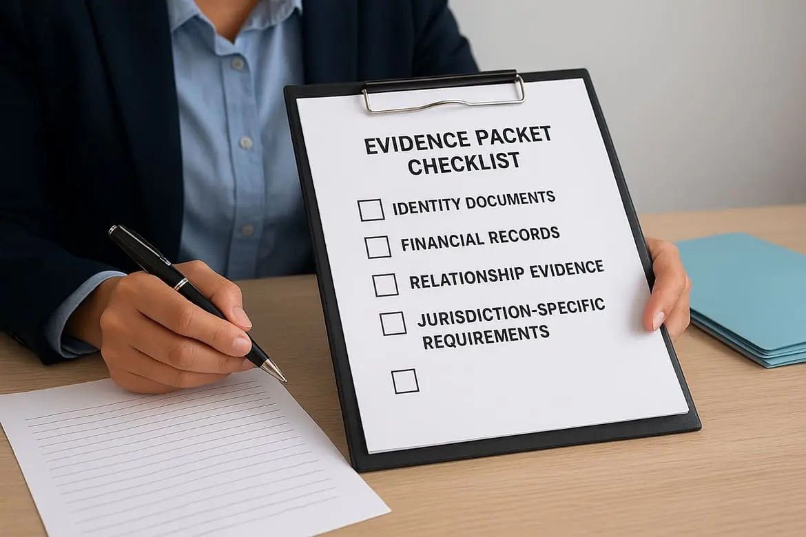 Evidence packet checklist you should expect