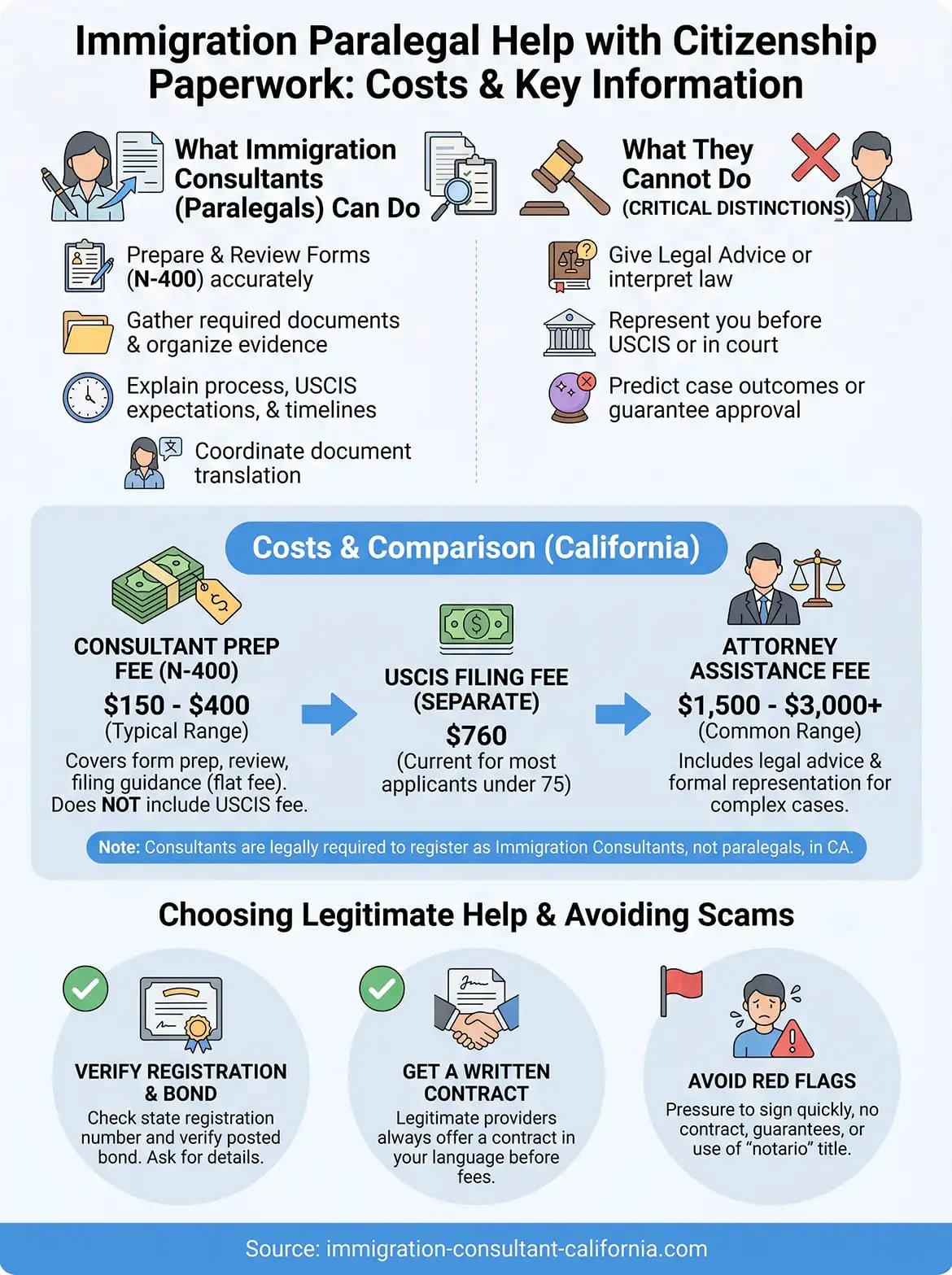 immigration paralegal help with citizenship paperwork infographic