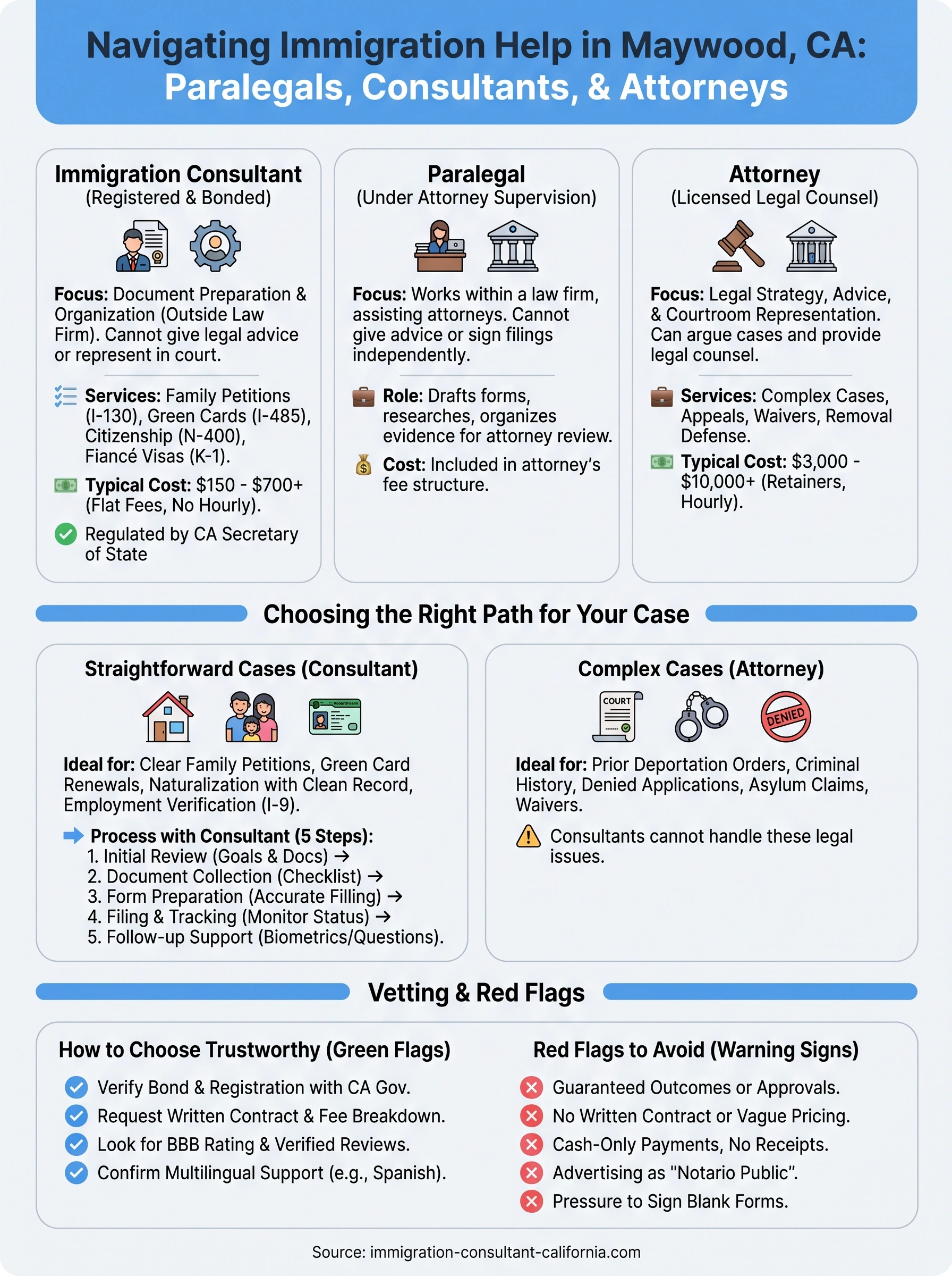 maywood immigration paralegal california infographic