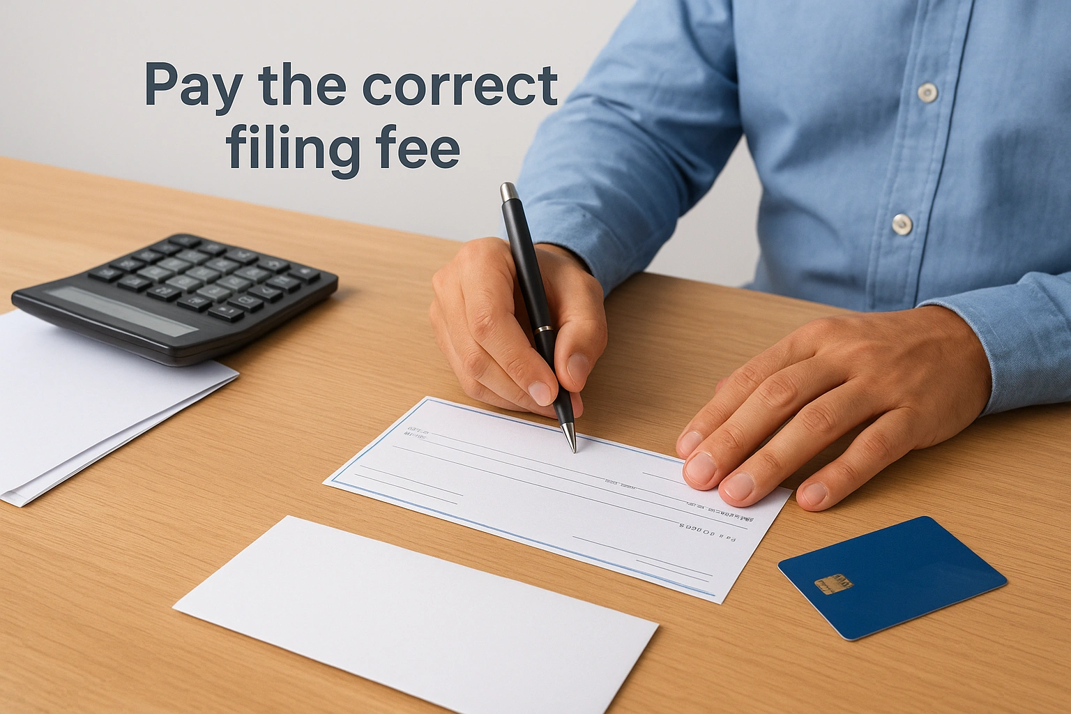 Pay the correct filing fee