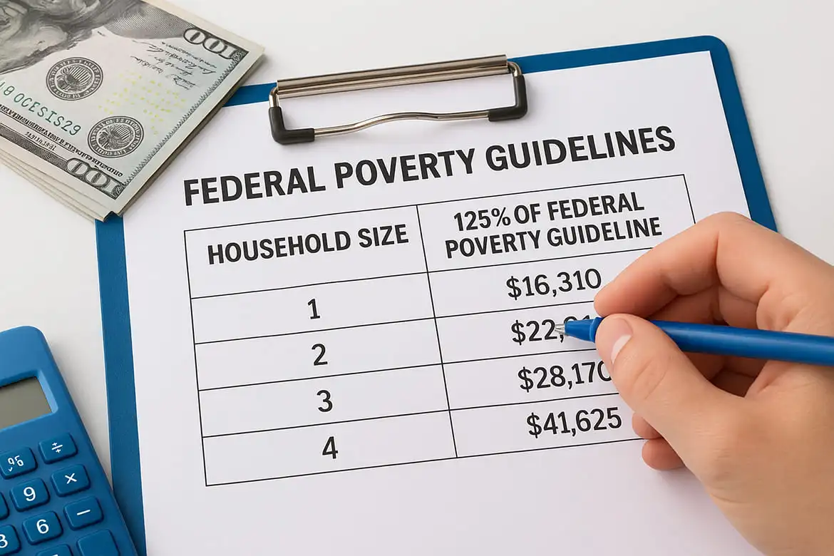 The federal poverty guideline threshold