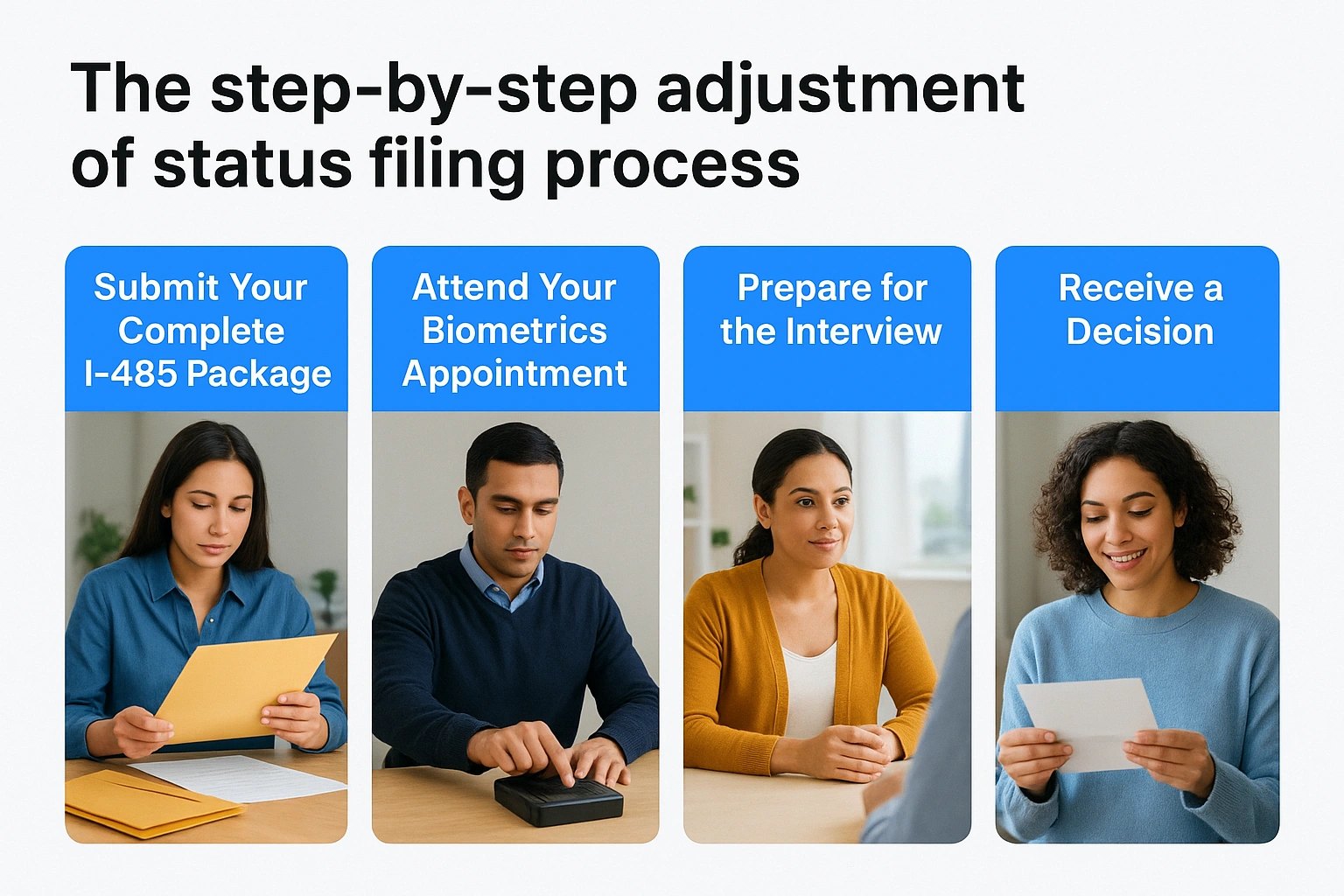 The step-by-step adjustment of status filing process