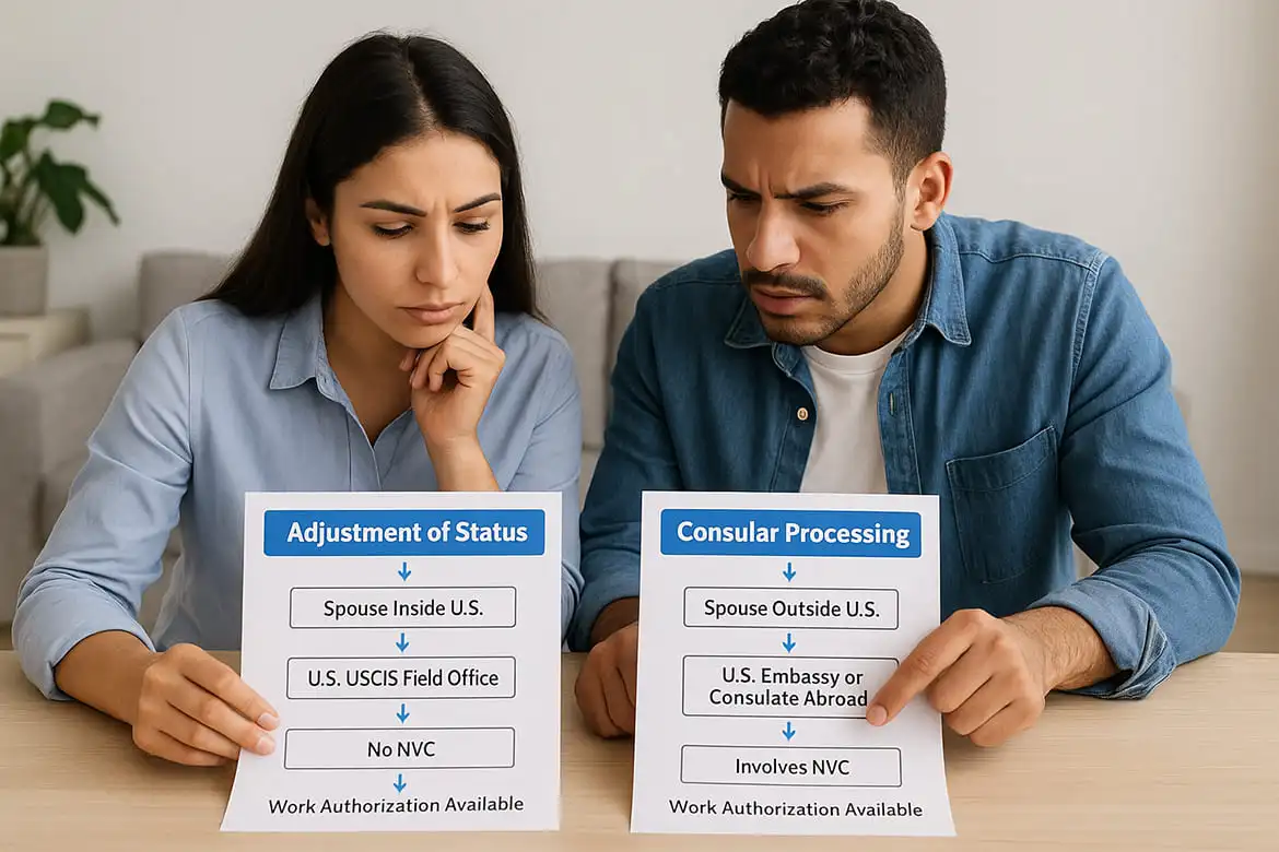 Two separate processes: adjustment vs. consular processing