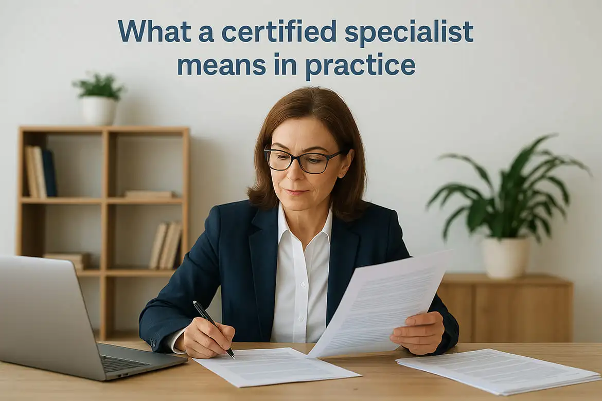 What a certified specialist means in practice