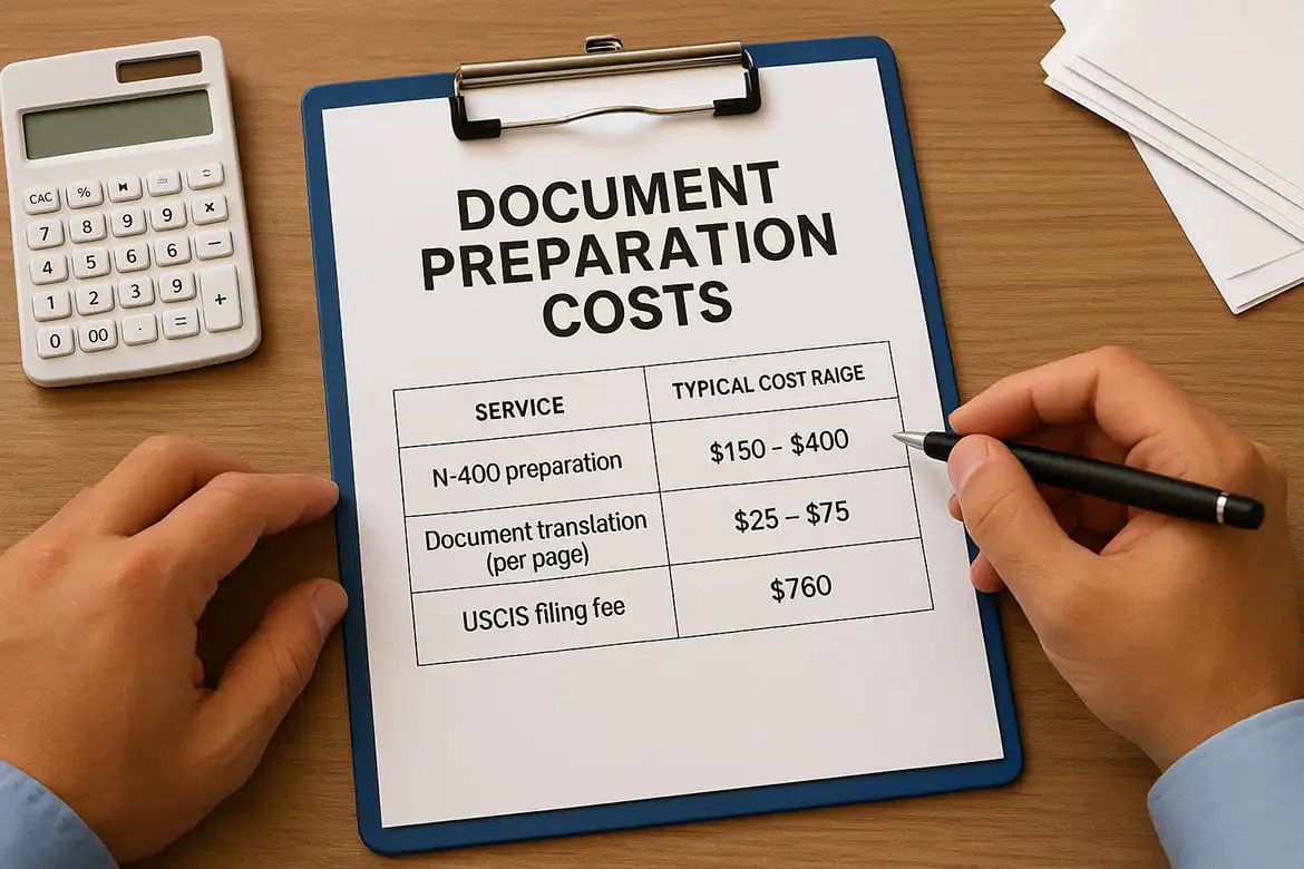 What document preparation typically costs